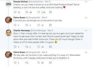 Charlie's involvement with streets kitchen